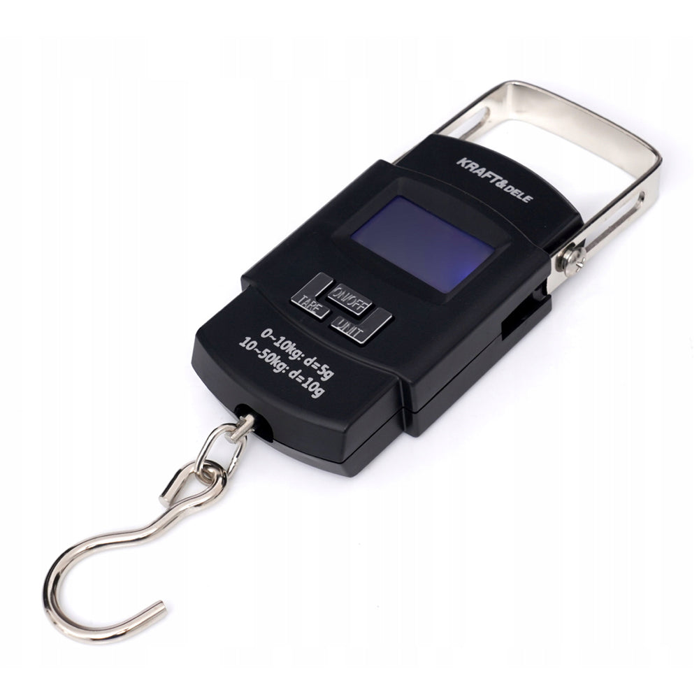 Cantar de mana electronic cu carlig, 50Kg, Kraft&Dele KD11413, Ecran LCD, Baterii 2xAAA