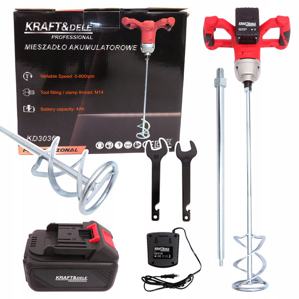 *OFERTELE-IEPURASULUI* Amestecator mortar cu acumulator Kraft&Dele KD3036, Li-Ion, 20V, 800RPM