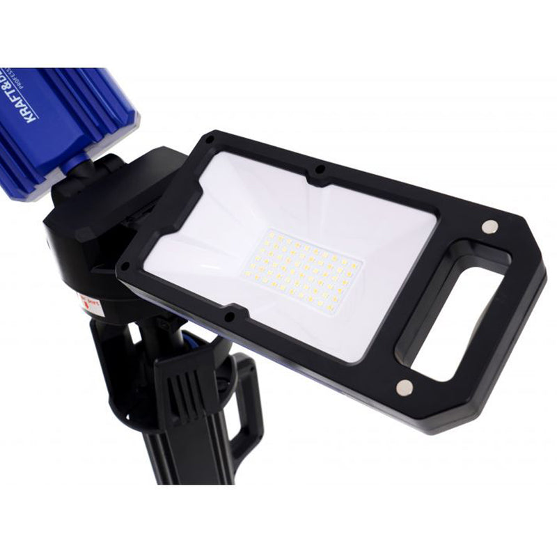 Lampa multifunctionala reincarcabila Kraft&Dele KD1265, 2 proiectoare LED, 4000Lm, acumulator 4000mAh, 6 moduri, 2 culori, cu trepied , pentru ateliere, camping, constructii etc