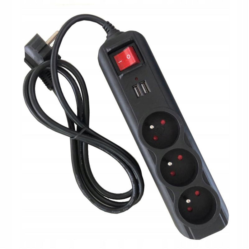 *OFERTELE-IEPURASULUI* Prelungitor electric cu intrerupator KRAFTSON % Import Polonia %  4031, 3 prize, 2 mufe USB, 1.5m