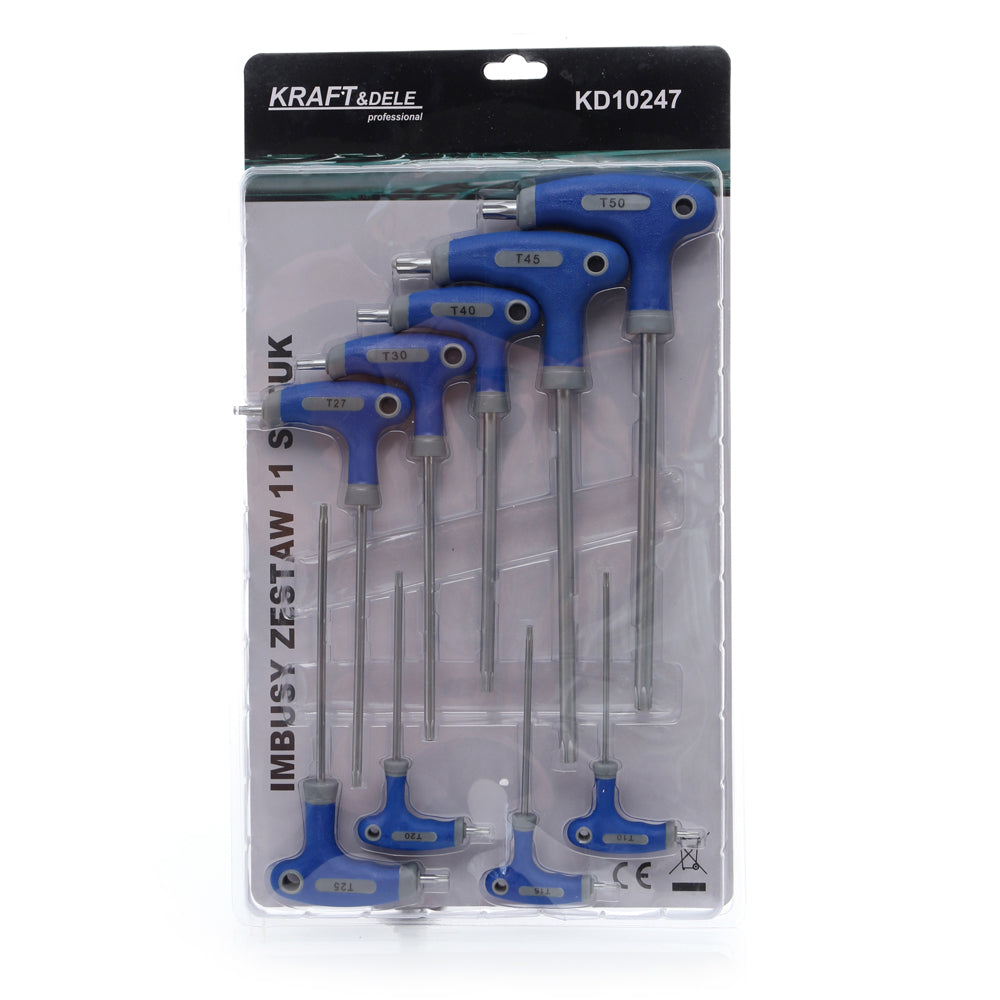Set surubelnite hexagonale cu Torx Kraft&Dele KD10247, T10-T50