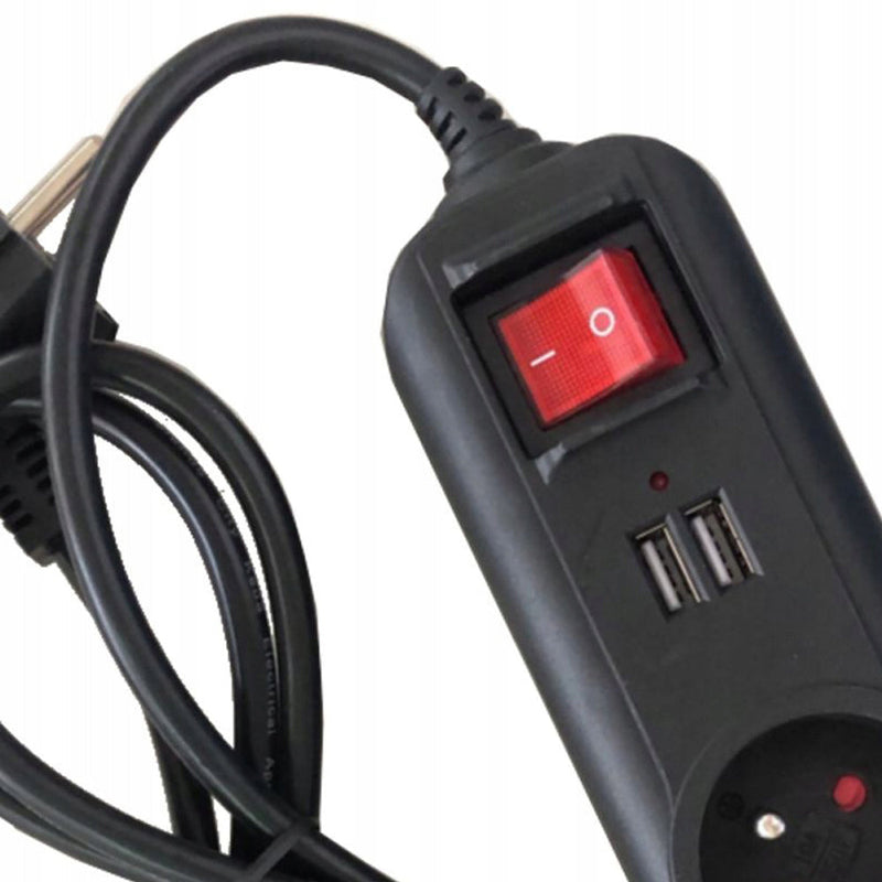 *OFERTELE-IEPURASULUI* Prelungitor electric cu intrerupator Kraft&Dele KD4032, 3 prize, 2 mufe USB, 3m