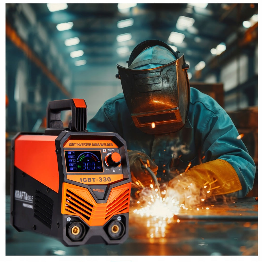 Aparat de sudura 330A, Ecran LCD, MMA-Electrod, Tehnologie IGBT, Accesorii incluse, POLSKI K1878, Poza6