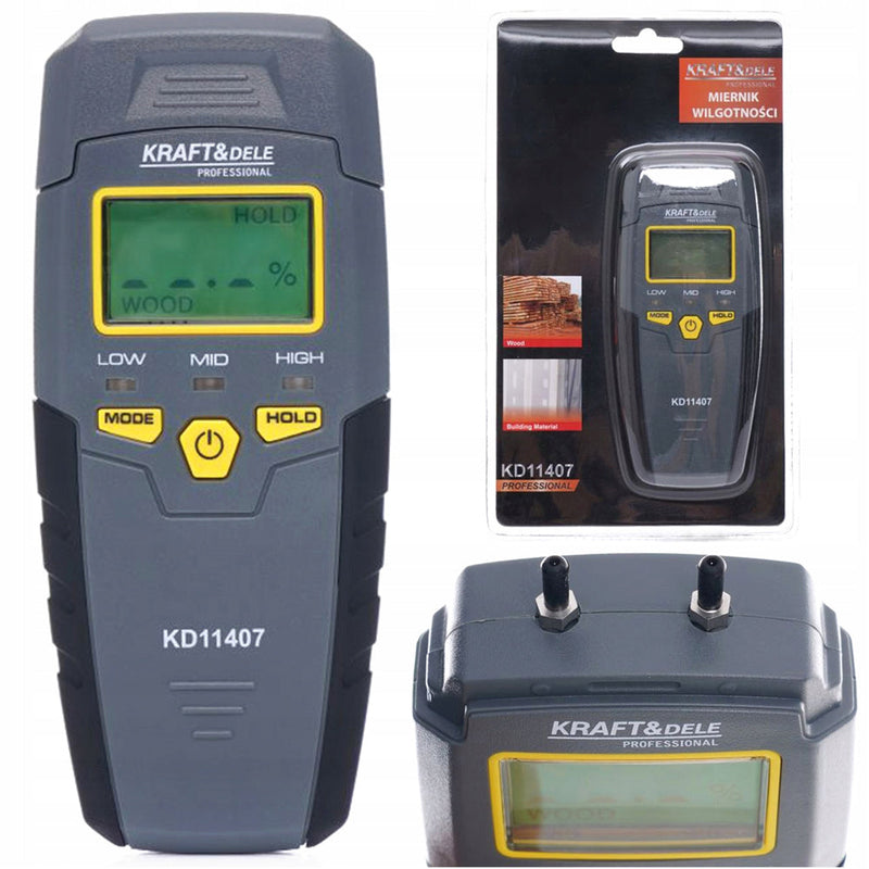 Aparat digital de masurat umiditatea KRAFTSON % Import Polonia %  11407, husa protectie inclusa