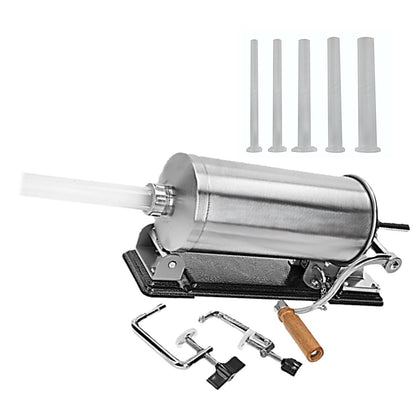 MICUL MACELAR Recomanda - Masina 4KG de umplut carnati si mezeluri, pozitie orizontala, EASY-FILL, 5xPâlnii incluse