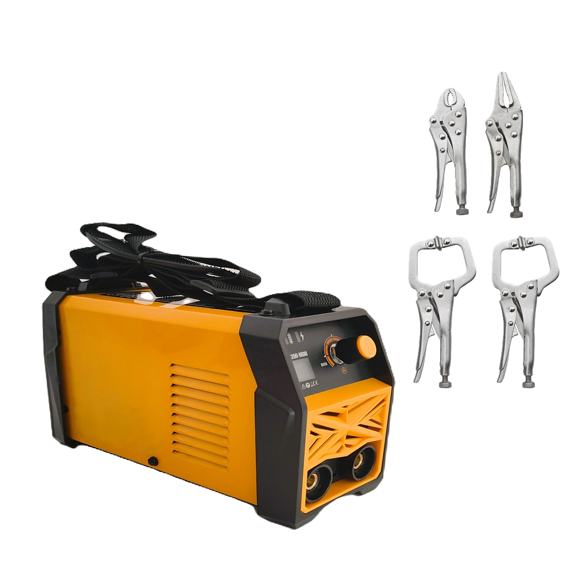 *PROMO* SET Aparat Sudura AZORAX-R200MN CU ELECTROD 1.6-5mm, REGLAJ FIN AMP200-Electronic, ECRAN COLOR, + 4 CLEME PRINDERE-FIXARE DE SUDURA