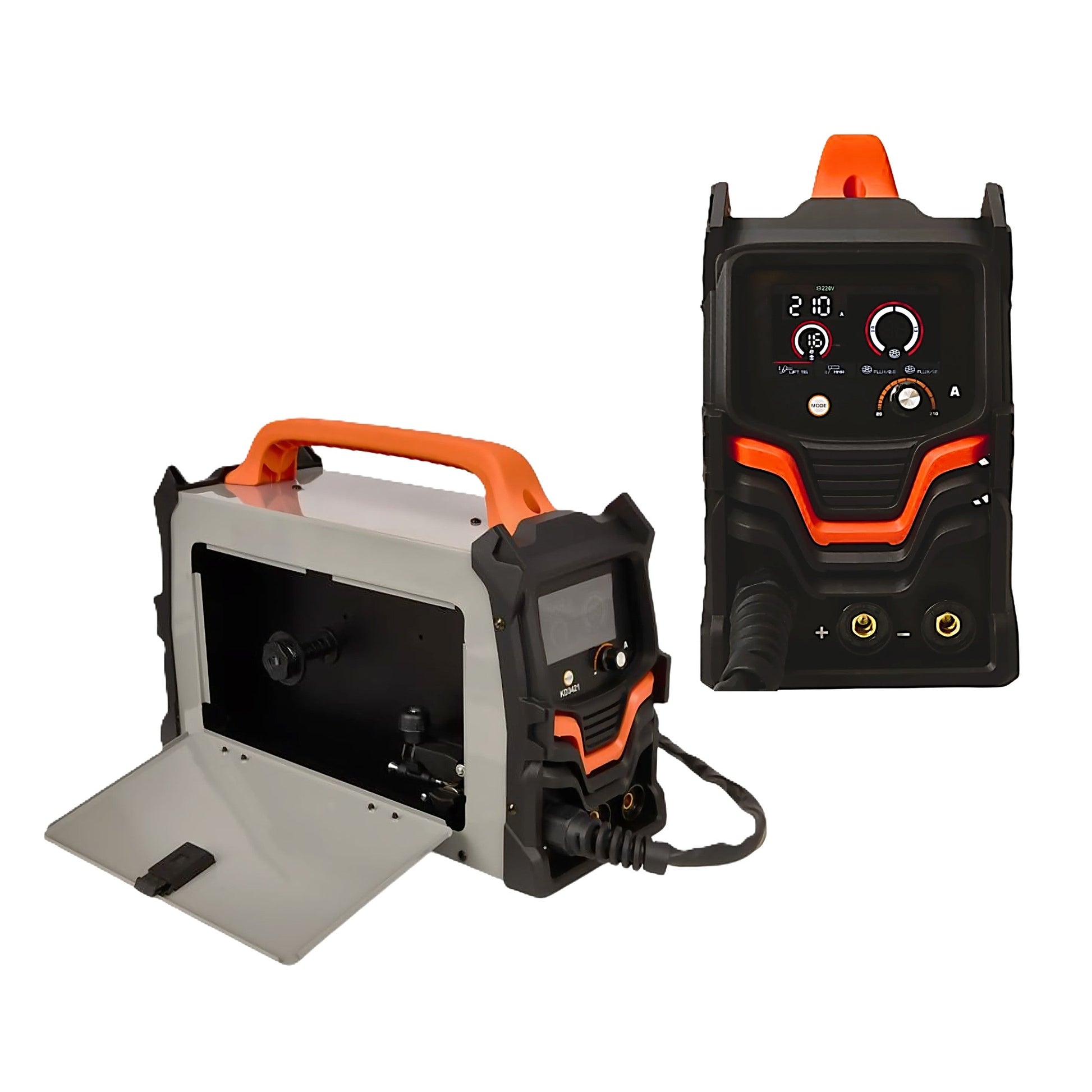 SEZONUL-OFERTELOR Aparat sudura MIG cu Sarma Flux Fara GAZ, KRAFTSON % Import Polonia % 3421, MIG-MAG/MMA, 220A, posibilitate LIFT-TIG, GREY-FLUX, cu Accesorii