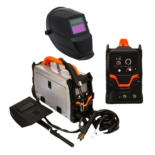 IARNA-OFERTELOR SET Aparat sudura MIG cu Sarma Fara GAZ, KRAFTSON % Import Polonia % 3421, MIG-MAG/MMA, 220A, posibil LIFT-TIG, GREY-FLUX, +MASCA SUDURA AUTOMATA