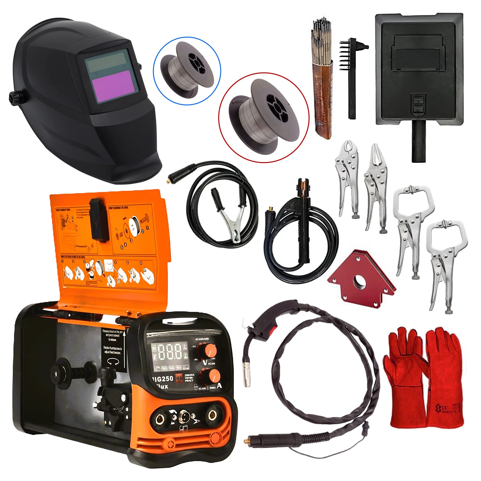 PRIMAVARA-OFERTELOR SET ProMIG-EXTRA Aparat sudura MIG-MMA/LiftTIG, KRAFTSON % Import Polonia % 1875-250A, +MANUSI, MAGNET, ELECTROZI, MASCA AUTOMATA, +CLEME FIXARE, +2xBOBINA SARMA