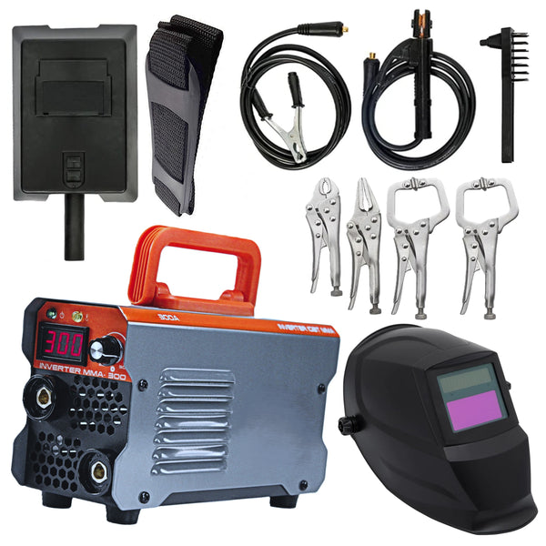 *PROMO* SET Aparat de sudura DEZMAN 300GY, MMA-300A, Tehnologie HOT-START ELECTROD, GREY-1870 si 4 CLEME PRINDERE-FIXARE DE SUDURA,+ Masca Sudura Automata