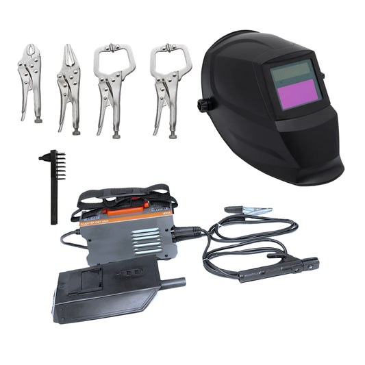 SEZONUL-OFERTELOR SET Aparat de sudura DEZMAN 300GY, MMA-300A, Tehnologie HOT-START ELECTROD, GREY-1870 si 4 CLEME PRINDERE-FIXARE DE SUDURA,+ Masca Sudura Automata