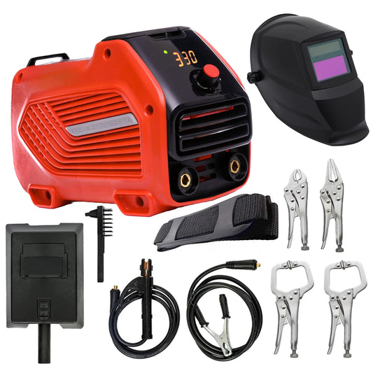 SET Aparat de sudura DEZMAN 330S, MMA 330A, Tehnologie HOT-START, RED-1869 si 4 CLEME PRINDERE-FIXARE DE SUDURA,+ Masca Sudura Automata