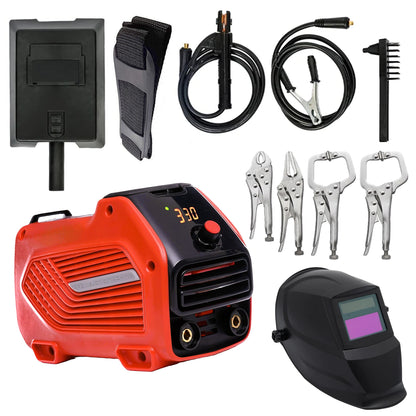 *PROMO* SET Aparat de sudura DEZMAN 330S, MMA 330A, Tehnologie HOT-START, RED-1869 si 4 CLEME PRINDERE-FIXARE DE SUDURA,+ Masca Sudura Automata