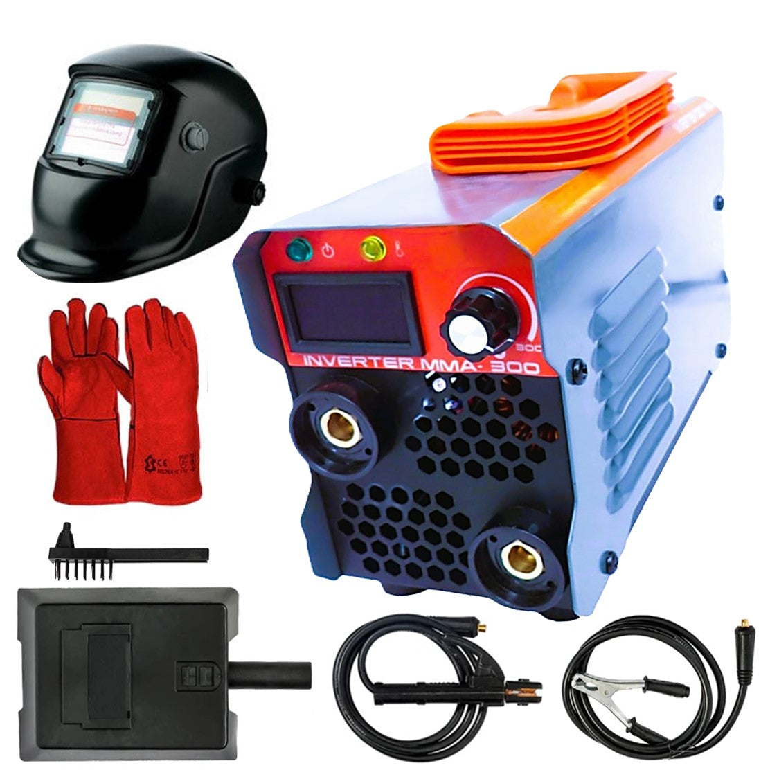 SET-Aparat de sudura Almaz AZ-ES002, MMA 250A, electrod 1.6-5mm Accesorii Incluse, cu manusi sudura si masca sudura automata cu cristale lichide
