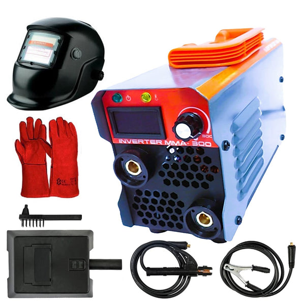 SET-Aparat de sudura Almaz AZ-ES002, MMA 250A, electrod 1.6-5mm Accesorii Incluse, cu manusi sudura si masca sudura automata cu cristale lichide