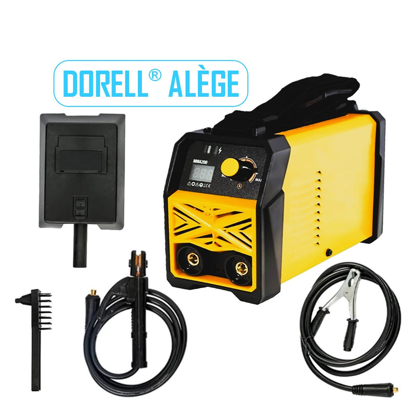PRIMAVARA-OFERTELOR DORELL® ALEGE Aparat Sudura CU ELECTROD 1.6-5mm, Invertor Electronic, REGLAJ FIN AMP200, ECRAN LCD COLOR, + Masca Sudura Automata Cristale Lichide Neagra