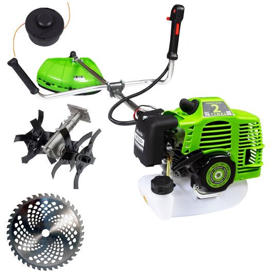 Set Motocoasa E-FERMIERUL GT6HP-BM-2T, GREEN-Neon, 9.6CP + Cap Cultivator + Extra Disc Vidia CADOU