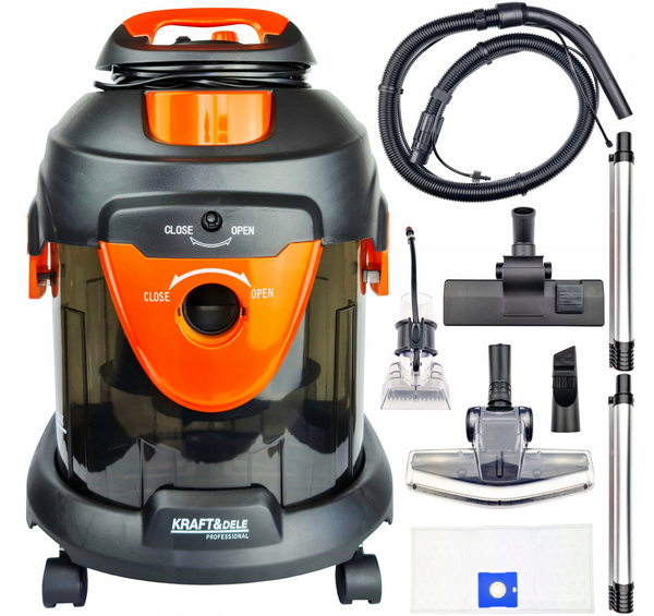 BLACK-FRIDAY Aspirator cu spalare Kraft&Dele KD482, 1400W, 20L, Accesorii incluse