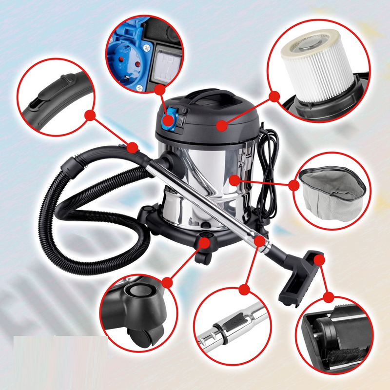 *BLACK-FRIDAY* Aspirator umed uscat KRAFTSON % Import Polonia %  483, 1200W, 20L, cu priza scule