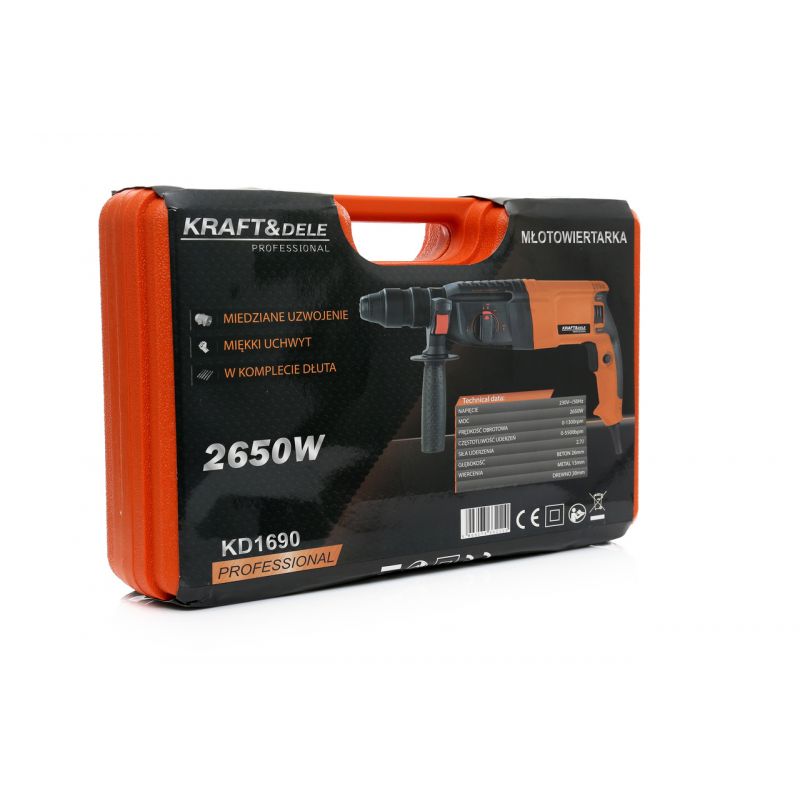 BLACK-FRIDAY Ciocan rotopercutor KRAFTSON % Import Polonia %  1690, 2.7J, 2650 W, 1300RPM, SDS+