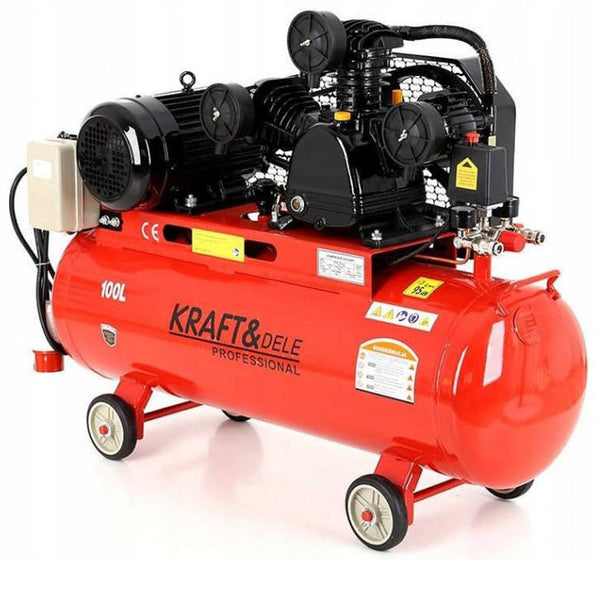 BLACK-FRIDAY Compresor aer KRAFTSON % Import Polonia % 1477, 100L, 400V, 4100W, 8Bar, 320L/min