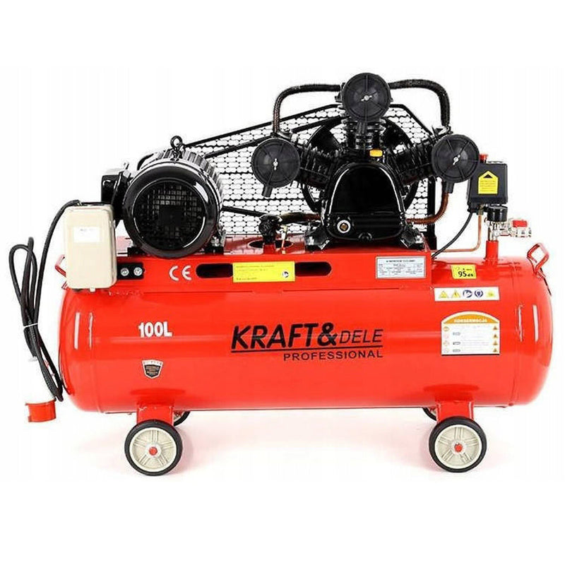 SEZONUL-OFERTELOR la Compresor aer KRAFTSON % Import Polonia %  1477, 100L, 400V, 4100W, 8Bar, 320L/min