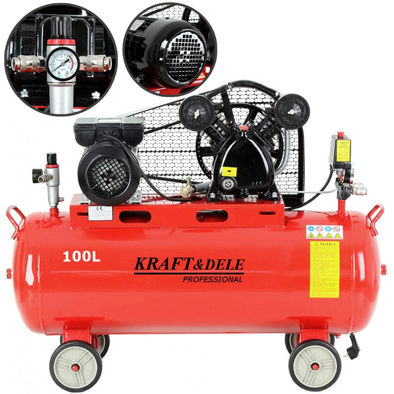 *BLACK-FRIDAY* Compresor aer Kraft&Dele KD1472, 100L, 230V, 2800W, 8Bar, 480L/min