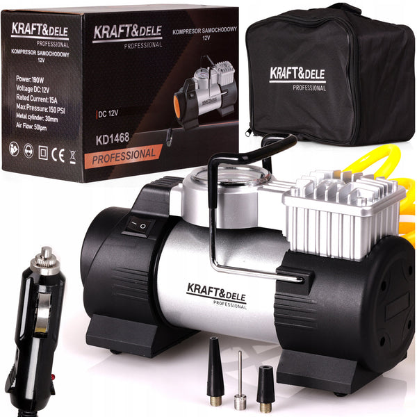 BLACK-FRIDAY Compresor aer auto KRAFTSON % Import Polonia % 1468, 12V, 190W, debit aer 40l/min