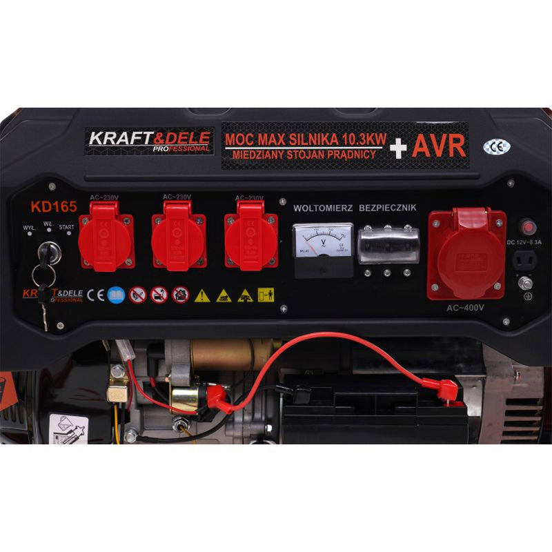 SEZONUL-OFERTELOR la Generator curent Kraft&Dele KD165, 220V/380V, 15CP, stabilizator tensiune (AVR), roti transport si pornire la cheie