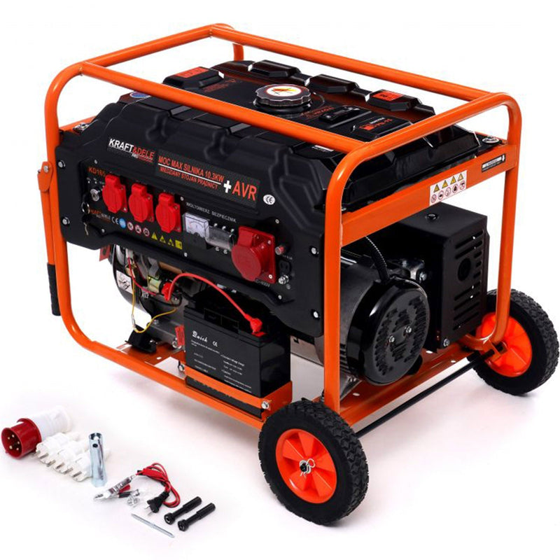 SEZONUL-OFERTELOR la Generator curent Kraft&Dele KD165, 220V/380V, 15CP, stabilizator tensiune (AVR), roti transport si pornire la cheie