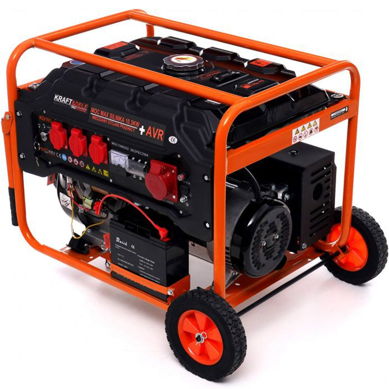 SEZONUL-OFERTELOR la Generator curent Kraft&Dele KD165, 220V/380V, 15CP, stabilizator tensiune (AVR), roti transport si pornire la cheie