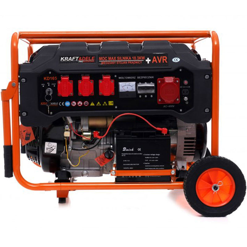 SEZONUL-OFERTELOR la Generator curent Kraft&Dele KD165, 220V/380V, 15CP, stabilizator tensiune (AVR), roti transport si pornire la cheie