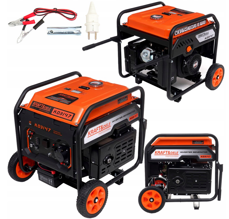 SEZONUL-OFERTELOR la Generator curent Kraft&Dele KD3147, 230V, stabilizator tensiune (AVR), roti transport si pornire la cheie