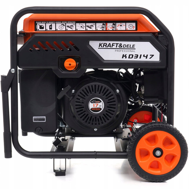 SEZONUL-OFERTELOR la Generator curent Kraft&Dele KD3147, 230V, stabilizator tensiune (AVR), roti transport si pornire la cheie