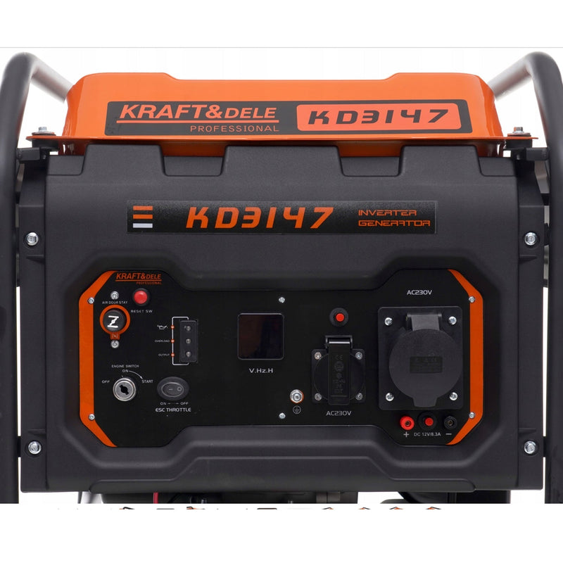 *BLACK-FRIDAY* Generator curent Kraft&Dele KD3147, 230V, stabilizator tensiune (AVR), roti transport si pornire la cheie