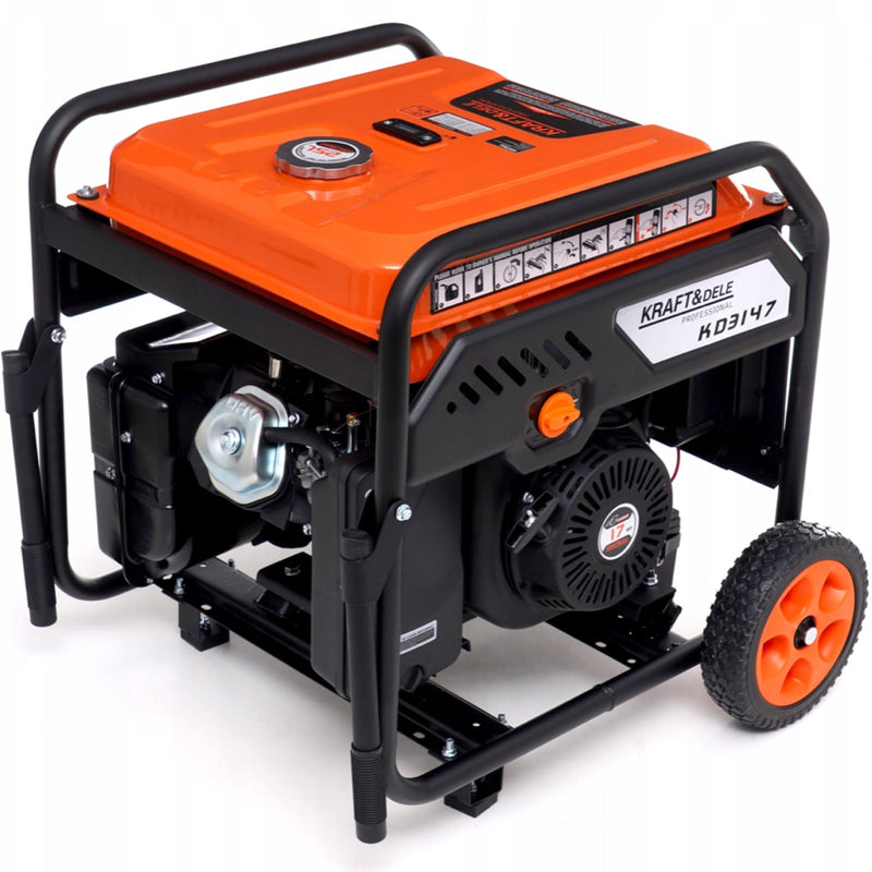 SEZONUL-OFERTELOR la Generator curent Kraft&Dele KD3147, 230V, stabilizator tensiune (AVR), roti transport si pornire la cheie