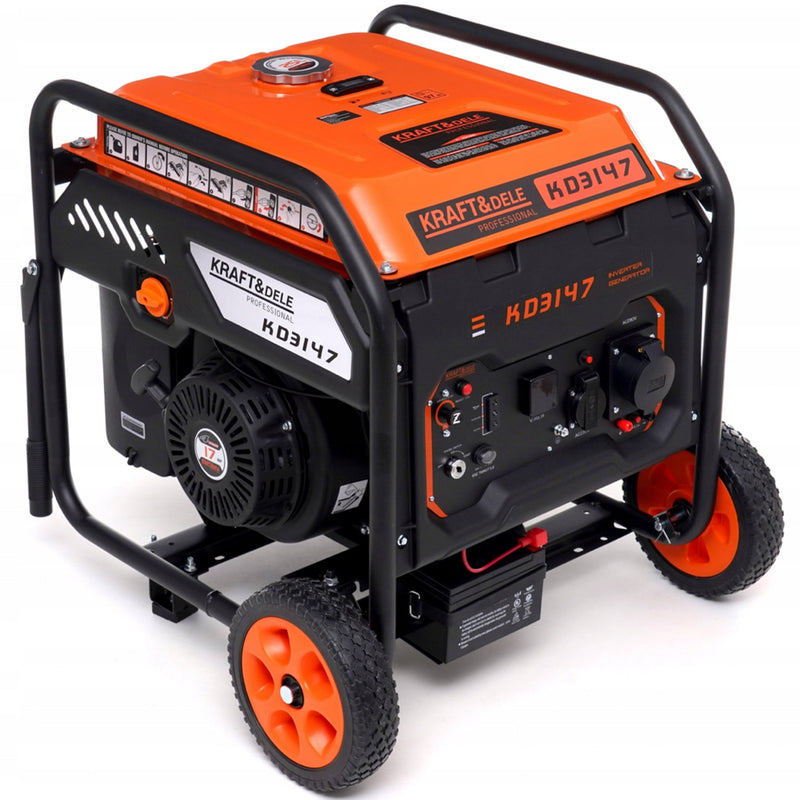 SEZONUL-OFERTELOR la Generator curent Kraft&Dele KD3147, 230V, stabilizator tensiune (AVR), roti transport si pornire la cheie