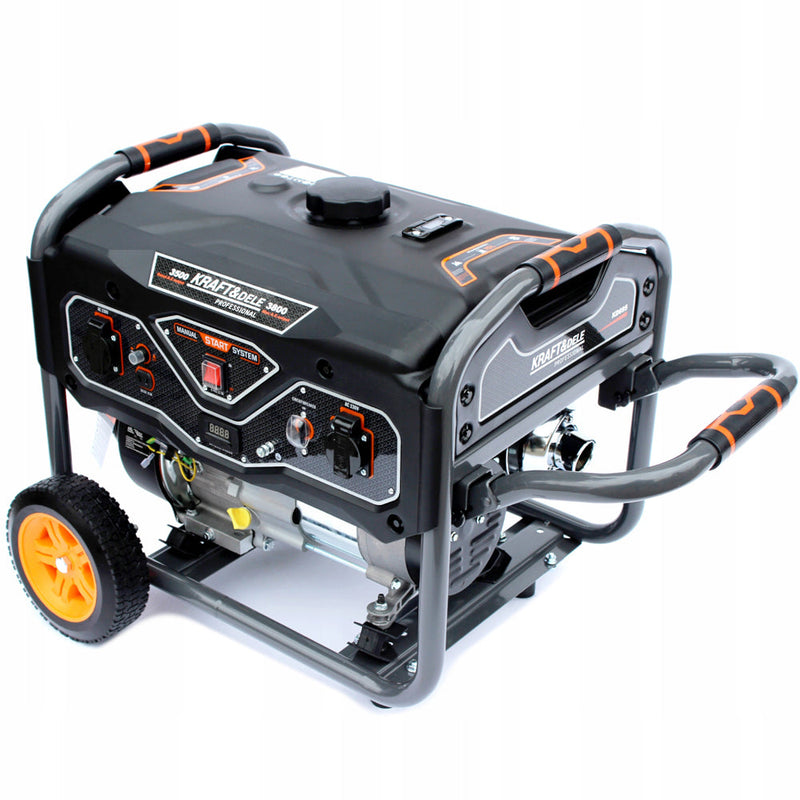 BLACK-FRIDAY Generator curent Kraft&Dele KD695, 230V, stabilizator tensiune (AVR), roti transport, accesorii incluse, Profesional