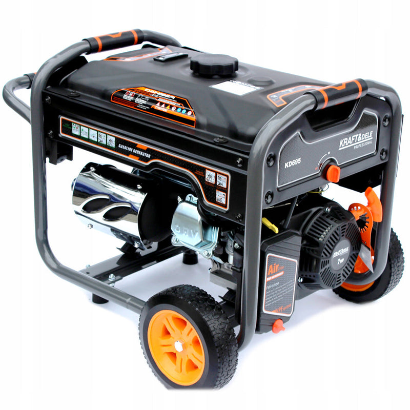 *BLACK-FRIDAY* Generator curent Kraft&Dele KD695, 230V, stabilizator tensiune (AVR), roti transport, accesorii incluse, Profesional