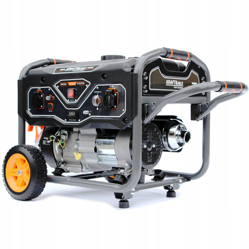 *BLACK-FRIDAY* Generator curent Kraft&Dele KD695, 230V, stabilizator tensiune (AVR), roti transport, accesorii incluse, Profesional