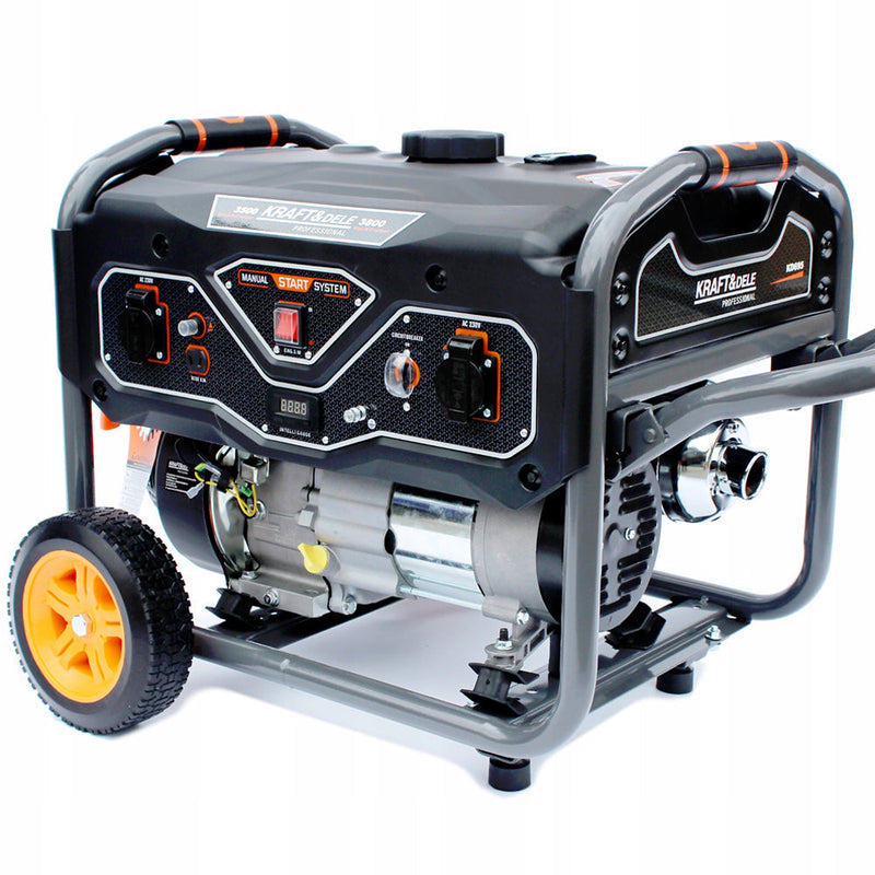 *BLACK-FRIDAY* Generator curent Kraft&Dele KD695, 230V, stabilizator tensiune (AVR), roti transport, accesorii incluse, Profesional