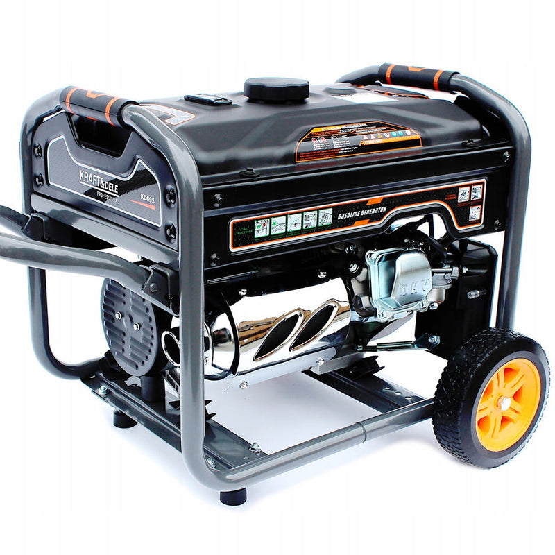 *BLACK-FRIDAY* Generator curent Kraft&Dele KD695, 230V, stabilizator tensiune (AVR), roti transport, accesorii incluse, Profesional