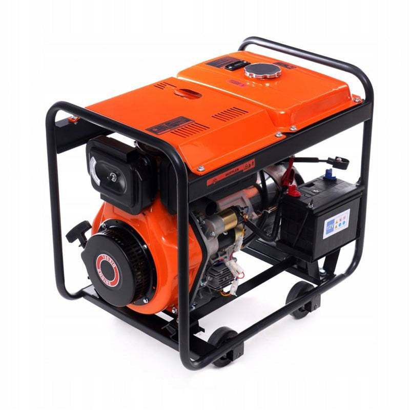 SEZONUL-OFERTELOR la Generator curent diesel Kraft&Dele KD167, 230V, stabilizator tensiune (AVR), roti transport si pornire la cheie