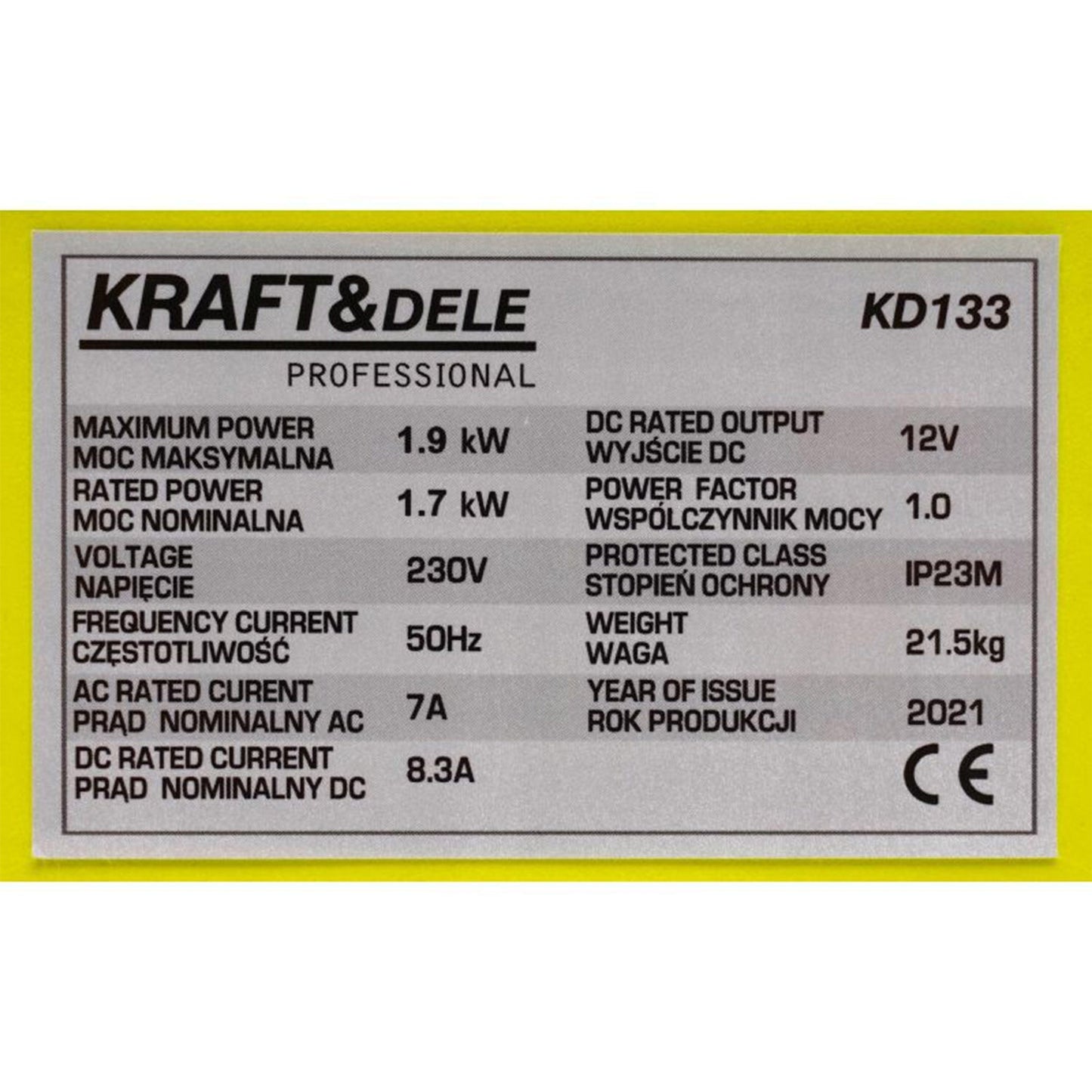 BLACK-FRIDAY Generator curent silentios Kraft&Dele KD133, 230V, 3CP, stabilizator tensiune AVR