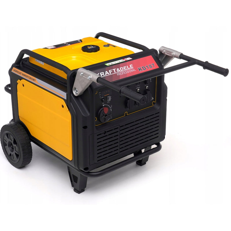 SEZONUL-OFERTELOR la Generator curent silentios profesional KRAFTSON % Import Polonia %  187, 220V, 4 timpi, stabilizator tensiune (AVR), roti transport