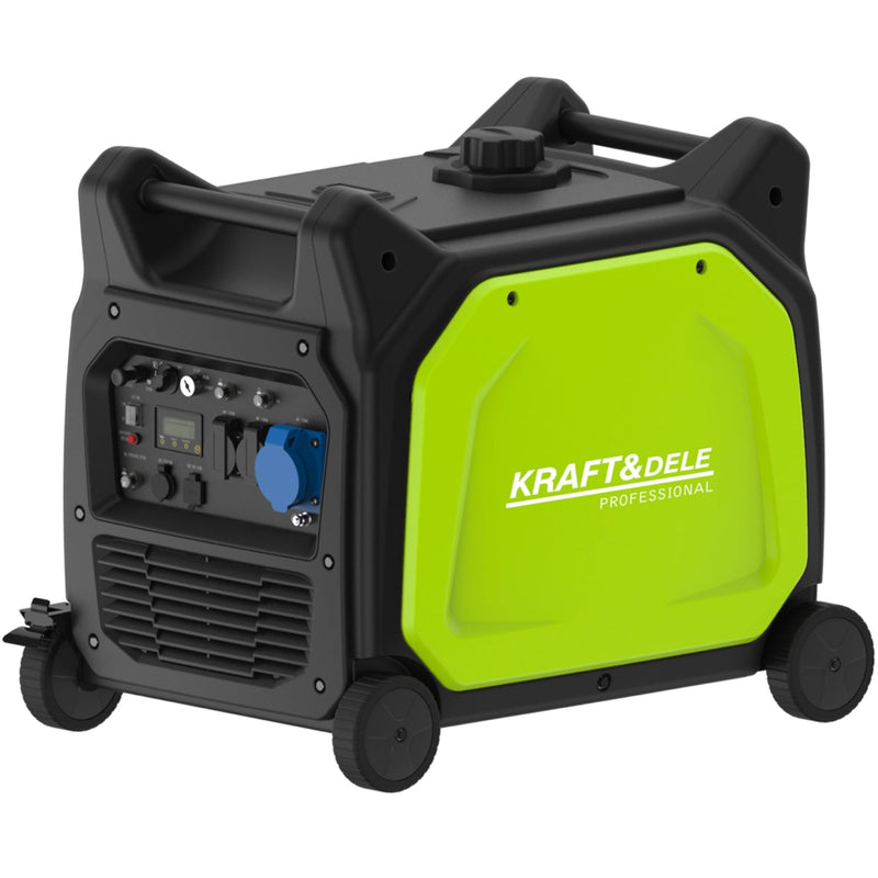 SEZONUL-OFERTELOR la Generator curent silentios profesional Kraft&Dele KD682, 230V, stabilizator tensiune (AVR), roti transport si pornire la cheie