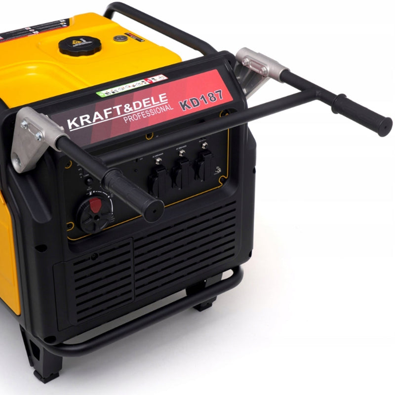 SEZONUL-OFERTELOR la Generator curent silentios profesional KRAFTSON % Import Polonia %  187, 220V, 4 timpi, stabilizator tensiune (AVR), roti transport