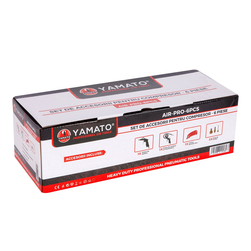 BLACK-FRIDAY Kit 6 accesorii compresor Yamato AIR-PRO, 1-12 Bar, furtun presiune 10m, profesional