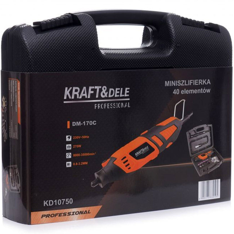 BLACK-FRIDAY Masina de gravat KRAFTSON % Import Polonia %  10750, 40 accesorii, 270W, 35000RPM