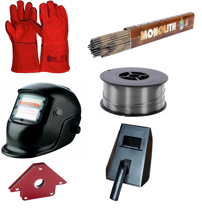 BLACK-FRIDAY *PROMO* Set complet Aparat de sudura cu sarma VOKNER 1875, MIG-MAG/MMA, 250A, portocaliu, Extra accesorii Incluse